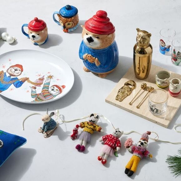 West Elm Dapper Holiday Bear Cookie Jar - Picture 5 of 7